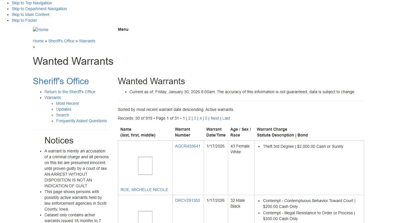 Wanted Warrants